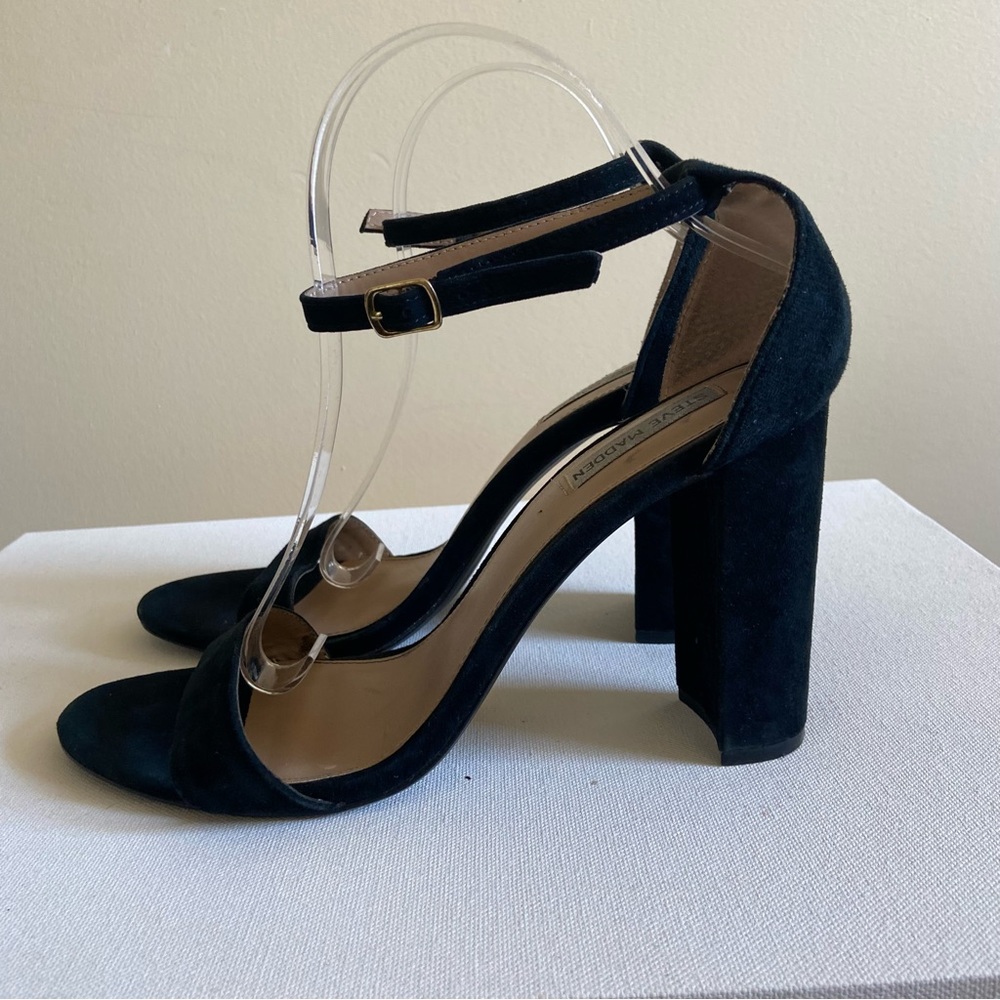 Steve Madden Sandals CARRSON Suede Chunky Heel Strappy - Picture 4 of 11